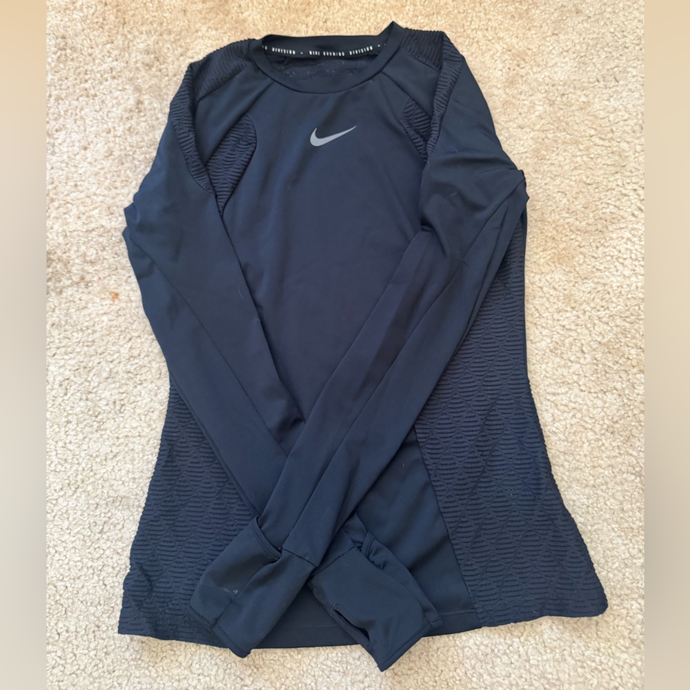 Nike Black Textured Long Sleeve Training Top